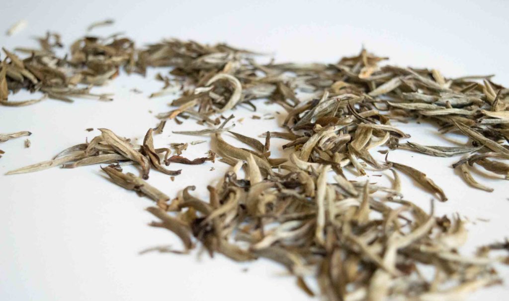 feuille sèche de thé jasmin yin zhen